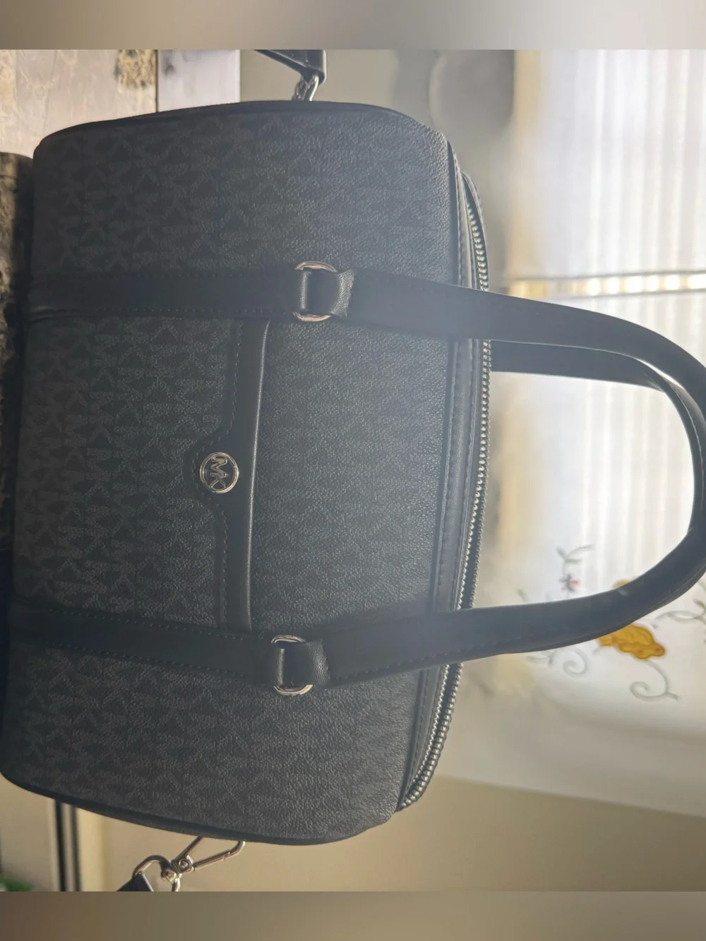 Michael Kors Black MK Logo Duffel Bag